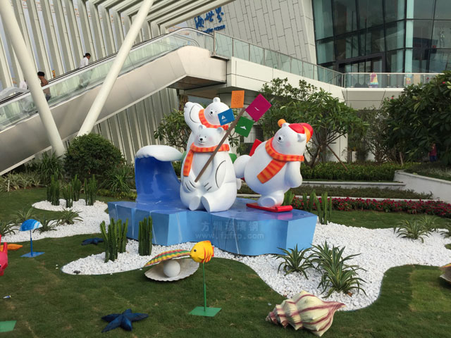 巽寮灣海世界玻璃鋼北極熊雕塑 巽寮灣海世界玻璃鋼北極熊雕塑