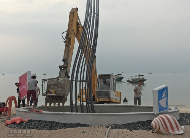 惠州金融街巽寮灣玻璃鋼海螺海星組合雕塑現(xiàn)場擺放圖 惠州金融街巽寮灣玻璃鋼海螺海星組合雕塑現(xiàn)場擺放圖