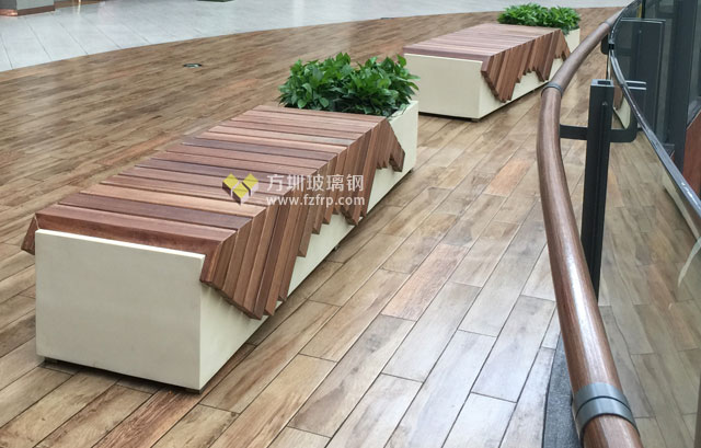 玻璃鋼柚木組合家具帶花盆 玻璃鋼柚木組合家具帶花盆