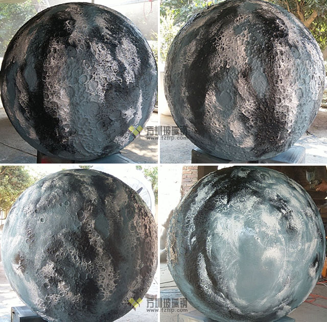 臺(tái)灣玻璃鋼透明樹脂月球雕塑造型營(yíng)造夢(mèng)幻燈光氛圍