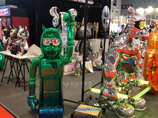玻璃鋼卡通牛雕塑擺件納米噴鍍亮相深圳展會 玻璃鋼卡通牛雕塑擺件納米噴鍍亮相深圳展會